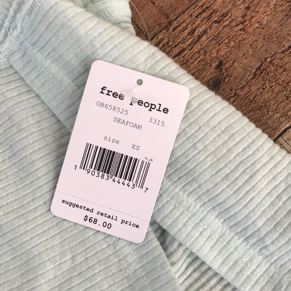 New Free People Asymetrical Seafoam Top - Picture 4 of 6